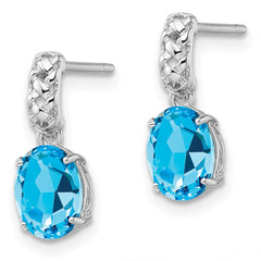 Sterling Silver Rhodium-plated Blue Topaz Earrings - 4