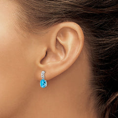 Sterling Silver Rhodium-plated Blue Topaz Earrings - 4