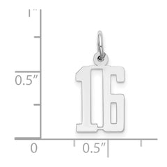 Sterling Silver/Gold-Plated Elongated Number 16 Charm
