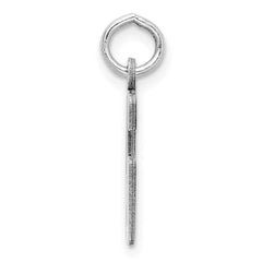 Sterling Silver/Rhodium-plated Elongated Number 46 Charm