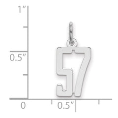 Sterling Silver/Rhodium-plated Elongated Number 57 Charm