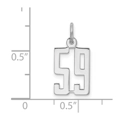 Sterling Silver/Rhodium-plated Elongated Number 59 Charm