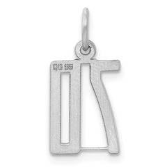 Sterling Silver/Rhodium-plated Elongated Number 70 Charm