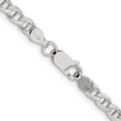 Sterling Silver 4.0mm D/C Flat Anchor Curb Chain - 6