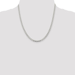 Sterling Silver 4.0mm D/C Flat Anchor Curb Chain - 5