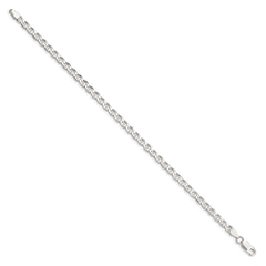 Sterling Silver 4.0mm D/C Flat Anchor Curb Chain - 8