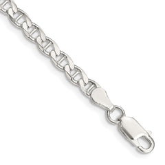 Sterling Silver 4.0mm D/C Flat Anchor Curb Chain - 8