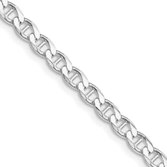 Sterling Silver Rhodium-plated 4.0mm D/C Flat Anchor Curb Chain - 6