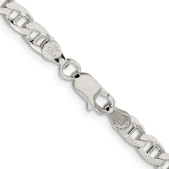 Sterling Silver 4.65mm D/C Flat Anchor Curb Chain - 3