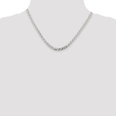 Sterling Silver 4.65mm D/C Flat Anchor Curb Chain - 2