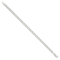 Sterling Silver 4.65mm D/C Flat Anchor Curb Chain - 8