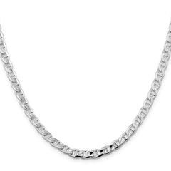 Sterling Silver Rhodium-plated 4.65mm D/C Flat Anchor Curb Chain - 5