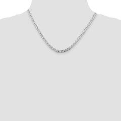 Sterling Silver Rhodium-plated 4.65mm D/C Flat Anchor Curb Chain - 4