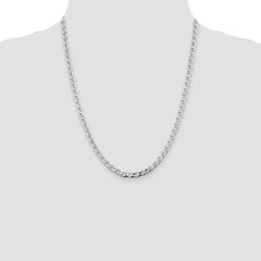 Sterling Silver Rhodium-plated 4.65mm D/C Flat Anchor Curb Chain - 2