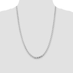 Sterling Silver Rhodium-plated 4.65mm D/C Flat Anchor Curb Chain - 5