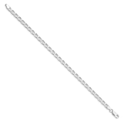 Sterling Silver Rhodium-plated 4.65mm D/C Flat Anchor Curb Chain - 3