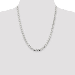 Sterling Silver 5.7mm D/C Flat Anchor Curb Chain - 8