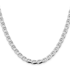Sterling Silver Rhodium-plated 5.7mm D/C Flat Anchor Curb Chain - 2