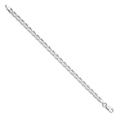 Sterling Silver Rhodium-plated 5.7mm D/C Flat Anchor Curb Chain - 3