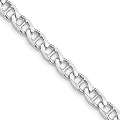 Sterling Silver Rhodium-plated 5.7mm D/C Flat Anchor Curb Chain - 2