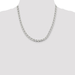 Sterling Silver 6.5mm D/C Flat Anchor Curb Chain - 4
