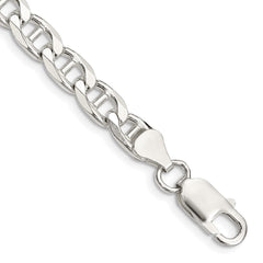 Sterling Silver 6.5mm D/C Flat Anchor Curb Chain - 6