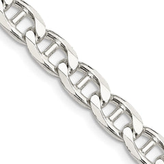 Sterling Silver 6.5mm D/C Flat Anchor Curb Chain - 5