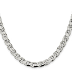 Sterling Silver 7.4mm D/C Flat Anchor Curb Chain - 3