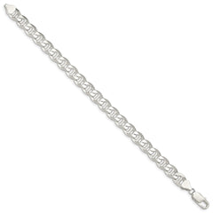 Sterling Silver 8.25mm D/C Flat Anchor Curb Chain - 6