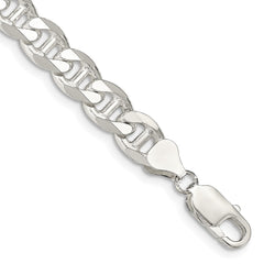 Sterling Silver 8.25mm D/C Flat Anchor Curb Chain - 6