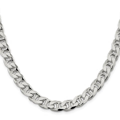 Sterling Silver 9mm D/C Flat Anchor Curb Chain - 4
