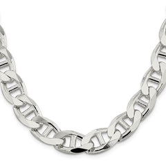 Sterling Silver 13.5mm D/C Flat Anchor Curb Chain - 2