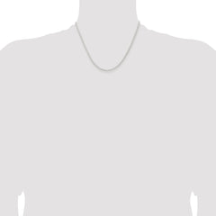 Sterling Silver Rhodium-plated 2.3mm Beveled Curb Chain - 7