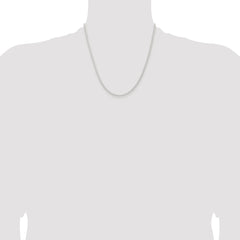 Sterling Silver Rhodium-plated 2.3mm Beveled Curb Chain - 2
