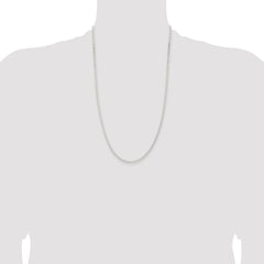 Sterling Silver Rhodium-plated 2.3mm Beveled Curb Chain - 3
