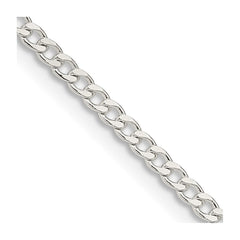 Sterling Silver 2.3mm Beveled Curb Chain - 9