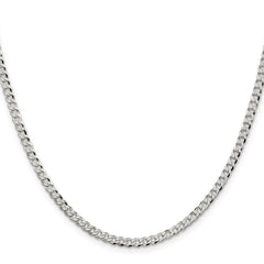 Sterling Silver 3.2mm Beveled Curb Chain - 7