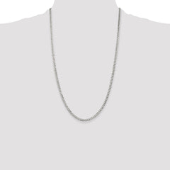 Sterling Silver 3.2mm Beveled Curb Chain - 8