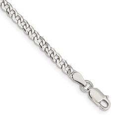 Sterling Silver 3.2mm Beveled Curb Chain - 10