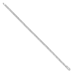 Sterling Silver Rhodium-plated 3.2mm Beveled Curb Chain - 7