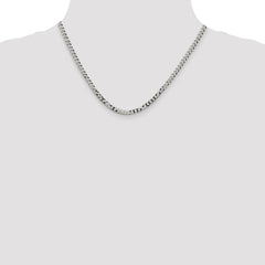 Sterling Silver 4mm Beveled Curb Chain - 6