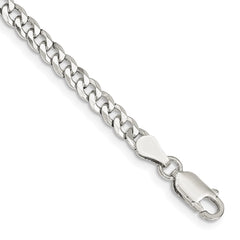 Sterling Silver 4mm Beveled Curb Chain - 10