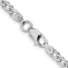 Sterling Silver Rhodium-plated 4mm Beveled Curb Chain - 7