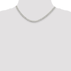 Sterling Silver 5mm Beveled Curb Chain - 7
