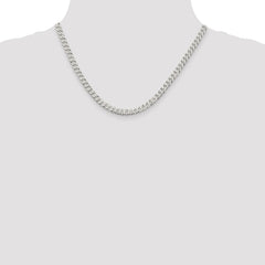 Sterling Silver 5mm Beveled Curb Chain - 5