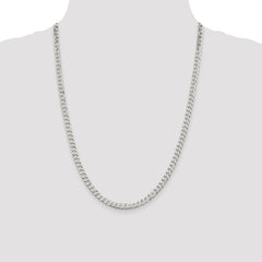 Sterling Silver 5mm Beveled Curb Chain - 8