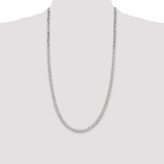 Sterling Silver 5mm Beveled Curb Chain - 10