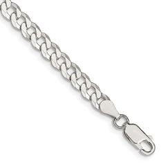 Sterling Silver 5mm Beveled Curb Chain - 11