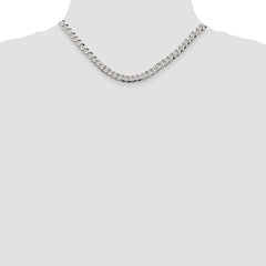 Sterling Silver 6mm Beveled Curb Chain - 6