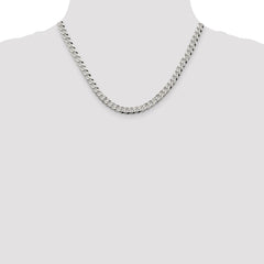 Sterling Silver 6mm Beveled Curb Chain - 10